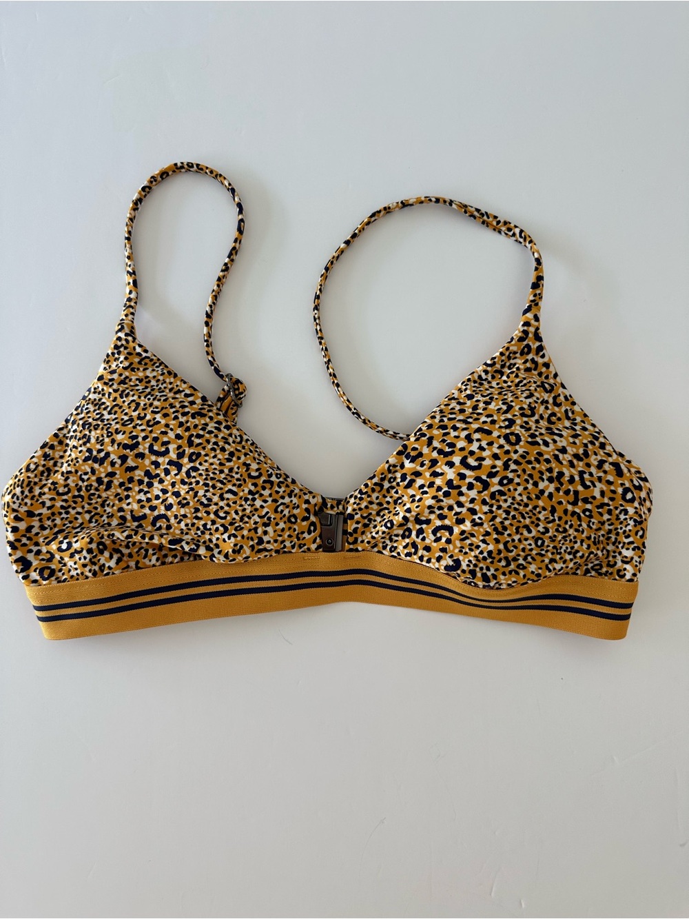 Seafolly Women’s Yellow Black Leopard Bikini Swim TOP Size 10 Aus (US Small) - Picture 2 of 8